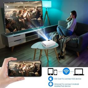 img 1 attached to 📽️ SHOU Mini Projector 2021 Upgrade: Synchronize Smartphone Screen 5G WiFi, 1080P Supported, iPhone Android Compatible with Speaker, AV, VGA, HDMI, USB, TF