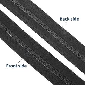 img 3 attached to 🔍 High-quality 2PCS #5 31 Inch Separating Jacket Zippers for Sewing Coats & Jackets - Black Molded Plastic Zippers Bulk Purchase