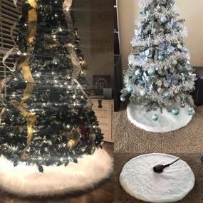 img 3 attached to 🎄 Amidaky Christmas Tree Plush Skirt: Snow White Faux Fur Tree Skirt, Perfect Holiday Decoration - 30 inch