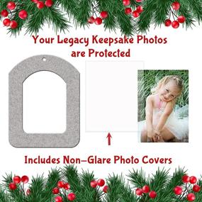 img 2 attached to 6-Pack of Original Mini Glitter Photo Christmas Ornaments - Magnetic Easy-Load Picture Frame Ornament for Vertical Display, Silver, Includes Photo Protectors and Hanging Hooks