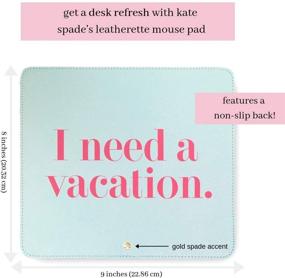 img 2 attached to 💼 Kate Spade New York Mint Leatherette Mouse Pad, 9&#34; x 8&#34;, Non-Slip Backing - Need A Vacation Design (Mint)