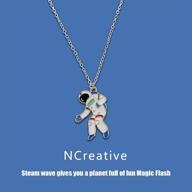 astronaut necklace pendant cartoon astronomy logo