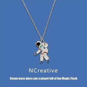 img 3 attached to Astronaut Necklace Pendant Cartoon Astronomy
