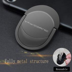 img 1 attached to 📱 VAWcornic Cell Phone Ring Holder: 360° Rotation, Ultra Thin Finger Grip, Magnetic Car Mount Compatible