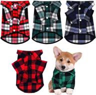 adxco 5 pieces dog plaid polo shirt: stylish 🐶 classical pet clothes for little puppies, multi colors, all seasons логотип