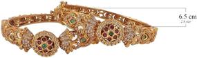 img 1 attached to 🌸 TARINIKA Sarang Gold-Plated Indian Bangle Bracelet - Elegant White, Red, and Green Design