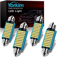 🔆 yorkim 578 led bulb white 30-smd 3014 chipset: error free canbus 211-2 & 212-2 led dome lights, interior map light, license plate courtesy lights - pack of 4 logo