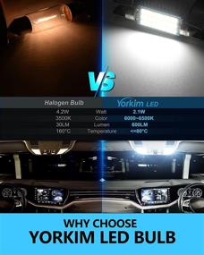 img 2 attached to 🔆 Yorkim 578 LED Bulb White 30-SMD 3014 Chipset: Error Free Canbus 211-2 & 212-2 LED Dome Lights, Interior Map Light, License Plate Courtesy Lights - Pack of 4