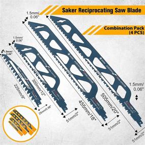 img 3 attached to Saker Saw Blade-Demolition Masonry Reciprocating Hard Alloy Saw Blades for Wood, Porous Concrete, Brick - Combination Pack (4 PCS)