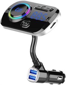 img 4 attached to 🚗 Wireless Bluetooth 5.0 FM Transmitter for Car - Hands-Free Dual USB Ports with QC3.0, SIRI/Google Voice Assistant Support, AUX Input/TF Card/USB Drive MP3 Player - FM Radio Adapter Car Kit