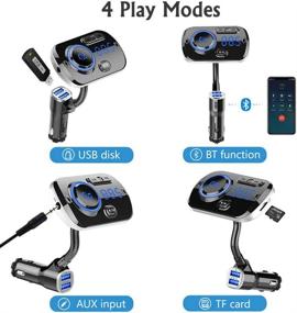 img 3 attached to 🚗 Wireless Bluetooth 5.0 FM Transmitter for Car - Hands-Free Dual USB Ports with QC3.0, SIRI/Google Voice Assistant Support, AUX Input/TF Card/USB Drive MP3 Player - FM Radio Adapter Car Kit