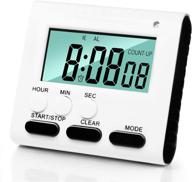 🕒 upgraded digital dual kitchen timer - count up & countdown stop watch with auto memory function - large digits, loud alarm, magnetic back - 24-hour timer clock (battery not included, black) by betus logo