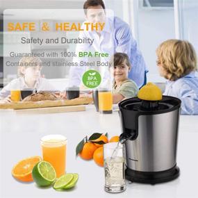 img 1 attached to 🍊 Homeleader Stainless Steel Electric Citrus Juicer - Powerful Motor, Two Cones, Ideal for Grapefruits, Oranges, and Lemons - Black