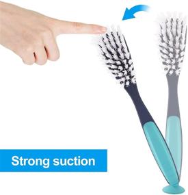 img 2 attached to 🧽 Maiyuansu Dish Brush: Long Handle Kitchen Sink Washing Brush with Suction Cup - Ultimate Cleaning Scrubbing Tool for Pot, Pan, Cast Iron Skillet, and Dishes