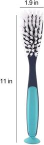 img 3 attached to 🧽 Maiyuansu Dish Brush: Long Handle Kitchen Sink Washing Brush with Suction Cup - Ultimate Cleaning Scrubbing Tool for Pot, Pan, Cast Iron Skillet, and Dishes