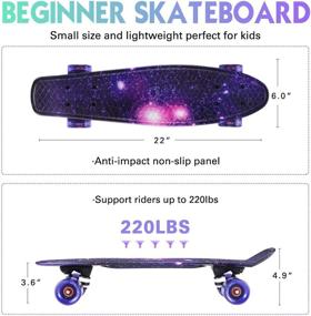 img 3 attached to 🛹 Sanview Complete 22 Inch Mini Cruiser Skateboard: A Perfect Skateboard for Youth Beginners & Kids