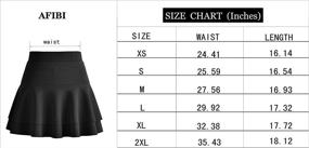 img 1 attached to Flared Pleated Skater Skirt with Stretch Waist - Afibi Casual Mini