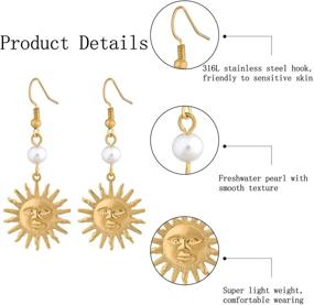 img 1 attached to Sparkling CZ Lightning/Shell/Heart Dangle Drop Earrings for Women: PLTGOOD Fashion Hoop Huggie Earrings