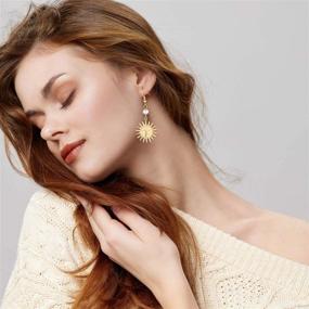 img 3 attached to Sparkling CZ Lightning/Shell/Heart Dangle Drop Earrings for Women: PLTGOOD Fashion Hoop Huggie Earrings