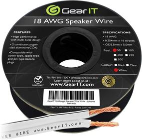 img 4 attached to GearIT Pro Series 18AWG Speaker Wire - Premium 50 Feet / 15.24 Meters Cable for Home Theater and Car Speakers