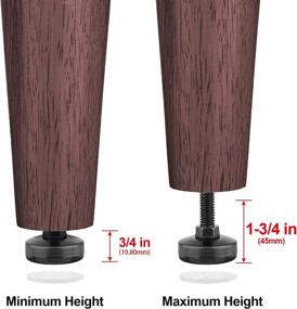 img 1 attached to 🪑 Heavy Duty Furniture Levelers - Adjustable Leg Leveling Feet for Cabinets, Sofa Tables, Chairs Raiser, Supports 1320LBs - T-Nut Kit 3/8”-16 Thread, Large Base - 4 Pack, Black