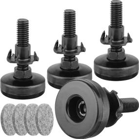 img 4 attached to 🪑 Heavy Duty Furniture Levelers - Adjustable Leg Leveling Feet for Cabinets, Sofa Tables, Chairs Raiser, Supports 1320LBs - T-Nut Kit 3/8”-16 Thread, Large Base - 4 Pack, Black