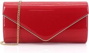 img 4 attached to 👛 Dexmay Leather Envelope Foldover Evening Women's Handbags & Wallets: Stylish Clutches & Elegant Evening Bags