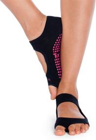 img 3 attached to 🧦 Women's Non Slip Yoga Pilates Socks - Pack of 3, Toeless Non Skid Sticky Grip Sock - Ideal for Pilates, Barre, Ballet