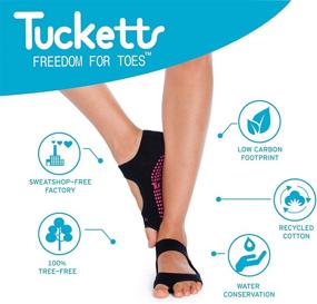 img 1 attached to 🧦 Women's Non Slip Yoga Pilates Socks - Pack of 3, Toeless Non Skid Sticky Grip Sock - Ideal for Pilates, Barre, Ballet