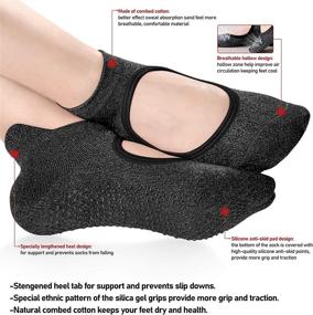 img 3 attached to 🧦 Ultimate Gripped Yoga Socks: 8 Pairs of MDSXO Non-Slip Sport Socks for Skid-Free Pilates, Ballet, Dance | Size 5.5-11