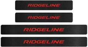 img 3 attached to 🔴 Enhance Your Honda Ridgeline with MAXMILO 4Pcs Reflective Carbon Fiber Door Sill Protectors - Red