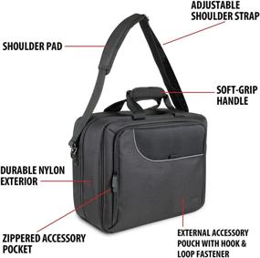 img 2 attached to 📱 USA Gear Electronics Travel Organizer Bag - Customizable Compartments, Adjustable Shoulder Strap & Padded Interior – Ideal for Tablets, Travel Projectors & More