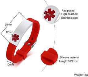 img 3 attached to Силиконовые регулируемые медицинские браслеты из нержавеющей стали для астмы