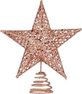 🌟 rose gold glittering christmas tree topper star by binaryabc - 20cm decoration ornaments logo