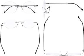 img 3 attached to 👓 Elegant and Stylish Frameless Reading Glasses: Eyekepper Women's Round Rimless Readers for Men - Gunmetal +1.25