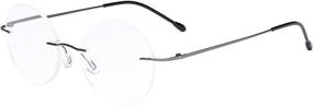 img 4 attached to 👓 Elegant and Stylish Frameless Reading Glasses: Eyekepper Women's Round Rimless Readers for Men - Gunmetal +1.25