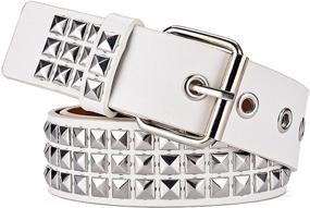 img 1 attached to Rock Chic Style: Leather Studded Square Beads Pyramid Women's Accessories