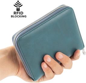 img 2 attached to 👛 Женский кожаный кошелек с блокировкой RFID - стильный держатель кредитных карт и комбинезон с сумочкой.