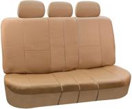 fh group pu002tan013 tan faux leather split bench car seat cover logo