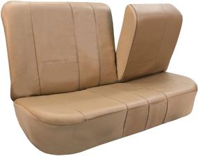 img 1 attached to FH Group PU002TAN013 Tan Faux Leather Split Bench Car Seat Cover
