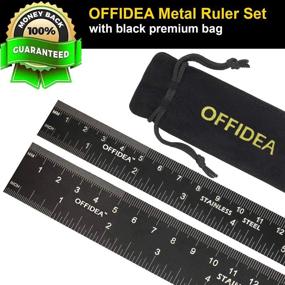 img 3 attached to 📏 Offidea Steel Ruler Set - 12 Inch and 6 Inch Metal Rulers - High Contrast Scales for Imperial and Metric Measurements - Conversion Tables Included - Perfect for School and Office Needs