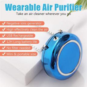 img 3 attached to 🌬️ WOOLALA Wearable Air Purifier Necklace - Portable Air Freshener Ionizer for Adults & Kids (Blue) - Mini Ion Generator with Low Noise