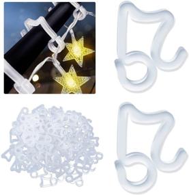 img 4 attached to 200 Pack Christmas Light Clips Outdoor | Weatherproof Plastic Roof Gutter Hooks for Xmas Festival Decoration | Suitable for Outside Christmas String Lights | LUOLIIL VOE