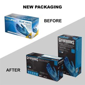 img 3 attached to 🧤 GLOVEWORKS Blue Vinyl Industrial Gloves: Box of 100, 3 Mil, Large Size, Latex Free, Powder Free, Food Safe, Disposable, Non-Sterile