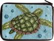 stitch needlepoint coin purse turtle logo