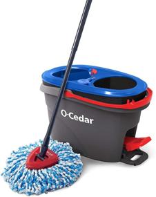 img 4 attached to 🧹 Grey O-Cedar EasyWring RinseClean Microfiber Spin Mop & Bucket Floor Cleaning System