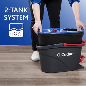img 2 attached to 🧹 Grey O-Cedar EasyWring RinseClean Microfiber Spin Mop & Bucket Floor Cleaning System
