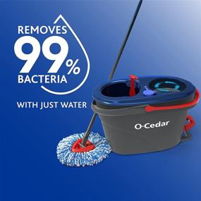 img 1 attached to 🧹 Grey O-Cedar EasyWring RinseClean Microfiber Spin Mop & Bucket Floor Cleaning System