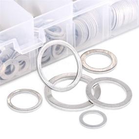 img 1 attached to 🔧 Swpeet 470Pcs Automotive Metric Oil Drain Plug Gasket Aluminum Flat Washer Assortment Kit - Ultimate Solution with 18 Sizes: M6 M8 M10 M12 M14 M16 M18 M22 M24