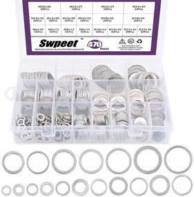 img 4 attached to 🔧 Swpeet 470Pcs Automotive Metric Oil Drain Plug Gasket Aluminum Flat Washer Assortment Kit - Ultimate Solution with 18 Sizes: M6 M8 M10 M12 M14 M16 M18 M22 M24